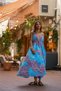 Purple Color Strap Halter Neck Backless Silk Dress - 8