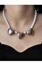 Silver Color Heart Figured Pearl Necklace