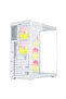 كيس أتاك AK06 ATX Full Tower ATX مع 5 مراوح 140 مم وشاشة 8.8 بوصة - أبيض - 5