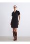 Lcwaikiki Classic Black Polo Neck A-Line Mini Dress - 2