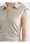 Rmz Farkiyla Beige Shirred Shirt Dress - 3