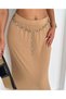 Women's Elastic Waist Comfortable Fit Long Stretch Viscosse Fabric Skirt Height 100 cm Belt Not Included - 4