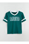 Green V-Neck California Printed Oversize Women's T-Shirt - 5