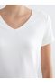 Vizyon New Season V-Neck Plain Women's T-Shirt - 3
