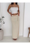 Women's Elastic Waist Comfortable Fit Long Stretch Viscosse Fabric Skirt Height 100 cm Belt Not Included