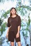 Women's Short Sleeve Crew Neck Bottom Top Suit 25085 - 2