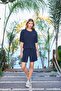 Women's Short Sleeve Crew Neck Bottom Top Suit 25078 - 5