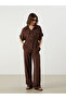 Brown Shirred Women's Shirt - 4