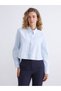 Esvab • Modern & Distinctive Shiny Stone Detailed Loose Fit Poplin Women's Shirt