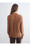 Beige Double-Breasted Collar Women's Shirt Tunic - 4