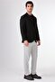 Men's Slim Fit Mono Collar Black Jacket - 2