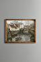 Village Scenery - Vintage Patterned Frame