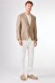 Men's Slim Fit Mono Collar Beige Jacket - 3