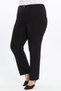 Apsen Women's Black High Waist Wide Leg Elastic Waist Woven Fabric Trousers 369-103 - 5