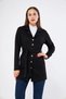 Apsen Women's Black Mobile Belt Pocket Detailed Front Buttoned Suede Jacket 6501/80 - 3