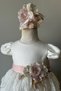 Custom Designed Girls' Formal Dress, Layered Skirt, Floral Details, Lace Details, with Accessories_M2459 - 2