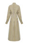 Striped Shirt Collar Long Sleeve Slim Fit Midi Dress - 8