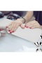 Genuine Leather Manicure Pedicure Table with Chrome Legs - White - Professional Manicure Table - 4