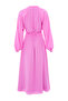 Lace-Up Collar Waist Fitted Lined Regular Midi Dress - 6