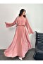 Overlock Detailed Blouse and Skirt Double Set 8045 - Pink - 2