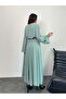 Double Suit with Overlock Detail Blouse and Skirt 8045 - Water Green - 7