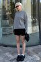 Gray Crew Neck Knitted Patterned Women's Sweater Mg2520 - 7