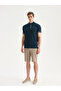 Navy Blue Polo Neck Pique Men's T-Shirt - 2