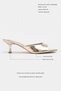 Promise Gold Patterned Pointed Toe Women's Thin Heeled Slippers - 2
