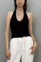 Women's Wide Strap Black Blouse