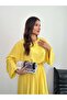 Overlock Detailed Blouse and Skirt Double Set 8045 - Yellow - 4