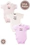 Unisex Baby 100% Cotton I Love Family Printed 0-12 Months 3-Piece Short Sleeve Baby Bodysuit Set - 3