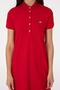 Women's Red Polo Neck Mini Length Knitted Dress - 5