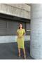 Sandy Triangle Neck Detail Midi Evening Dress 583290 Pistachio Green