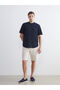 Navy Blue Regular Fit Judge Collar Linen Blend Men's Shirt - 2