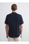 Navy Blue Regular Fit Judge Collar Linen Blend Men's Shirt - 4