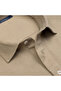 Beige Piquet Shirt Collar Regular Fit Mercerized Cotton T-Shirt - 3