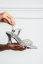 Adora Women's Cross Strap Stone Detailed Stiletto Evening Dress Shoes Women's Sandals 7 cm