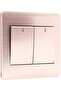 Modern Double Light Switch Panel, Brushed Nickel Finish, Square Design - 6