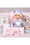 Doll: Interactive Tears Baby - Grey, Pink, Hearts - 15" (38cm) Soft Baby Doll W/Sound F - 6