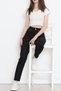Women's High Waist Lycra Tube Leg Mom Jean Boyfriend Jeans Black - 1822 - 6