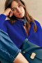 Cobalt Blue Crew Neck Thessaloniki Knitted Buttoned Women's Cardigan Mg2487 - 3
