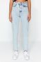 Leo 90's Dora Ice Snow Wash Blue High Waist Mom Jean - 2