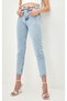 Mom Jeans Snow Wash Mom High Waist Denim Pants Lycra Colorfast Extra Comfortable 2024 - 2