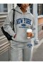 New York Printed Unisex Women/Men Hooded Oversize Bottom/Upper Tracksuit Set