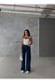 Milan 90's Lavivert Lycra Super High Waist Loose Leg Jeans Palazzo Trousers - 2