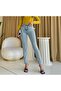 Lily Women's Gathering Effect Trend High Waist Mom Jean