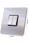 Electric Light Switch Panel, Silver Finish, Modern Design (SILVER 2 GANG) - 8