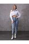 Leo Erva Blue Snow Wash Mom Boyfriend Jean Women's Power Lycra Collector - 2