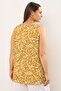 Plus Size V-Neck Zero Sleeve Floral Pattern Asymmetrical Cut T-Shirt 616295 - 4