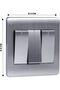 Modern Triple Light Switch with Brushed Steel Faceplate, Moulded Rocker Tactile Light Switch - 5